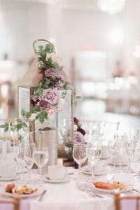 purple whimsical theme wedding decor at the hamilton manor