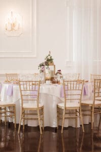 purple whimsical theme wedding decor at the hamilton manor