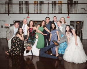fun table photos at wedding reception