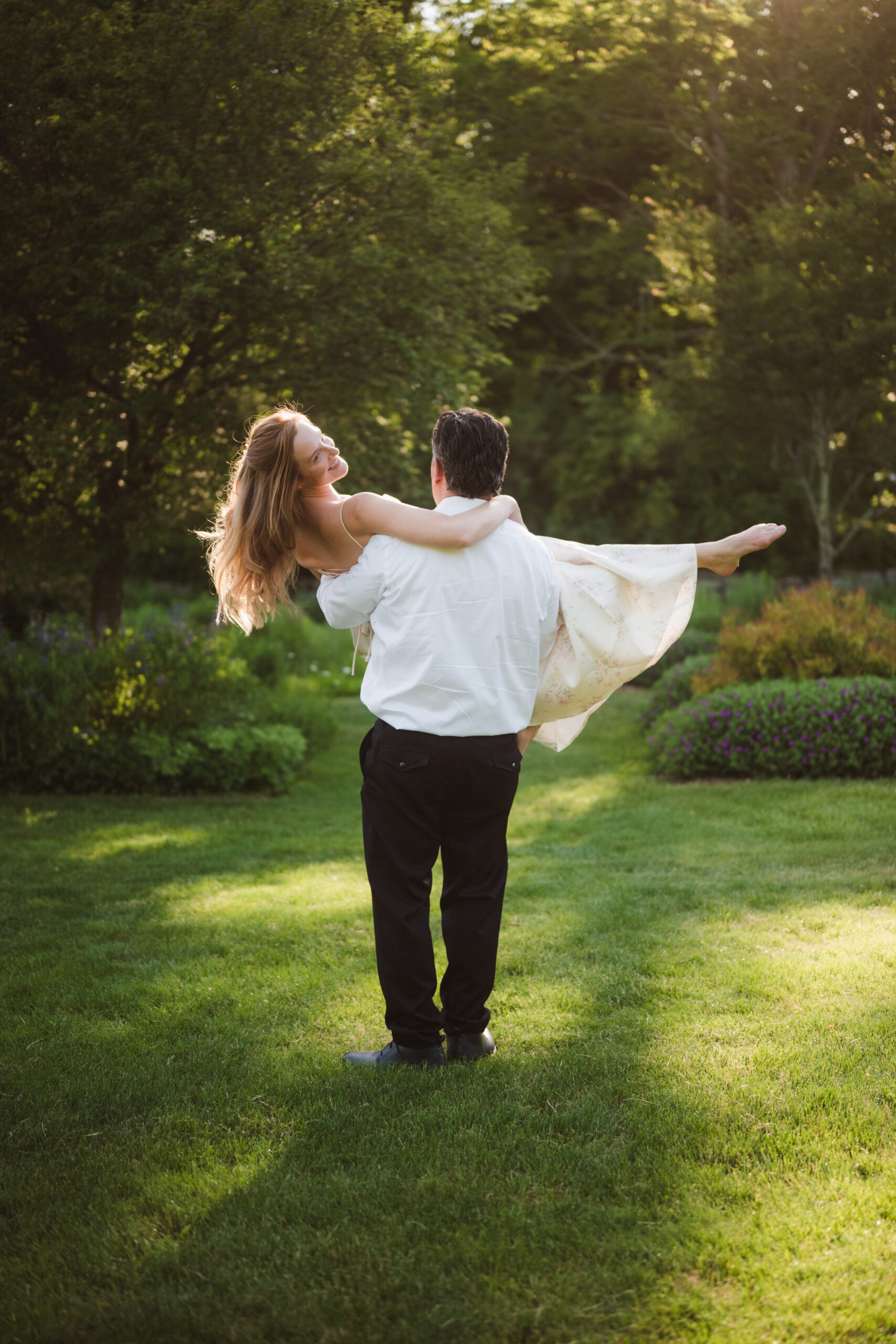 whimsical NJ engagement photos with older couple at New Jersey Botanical Gardens