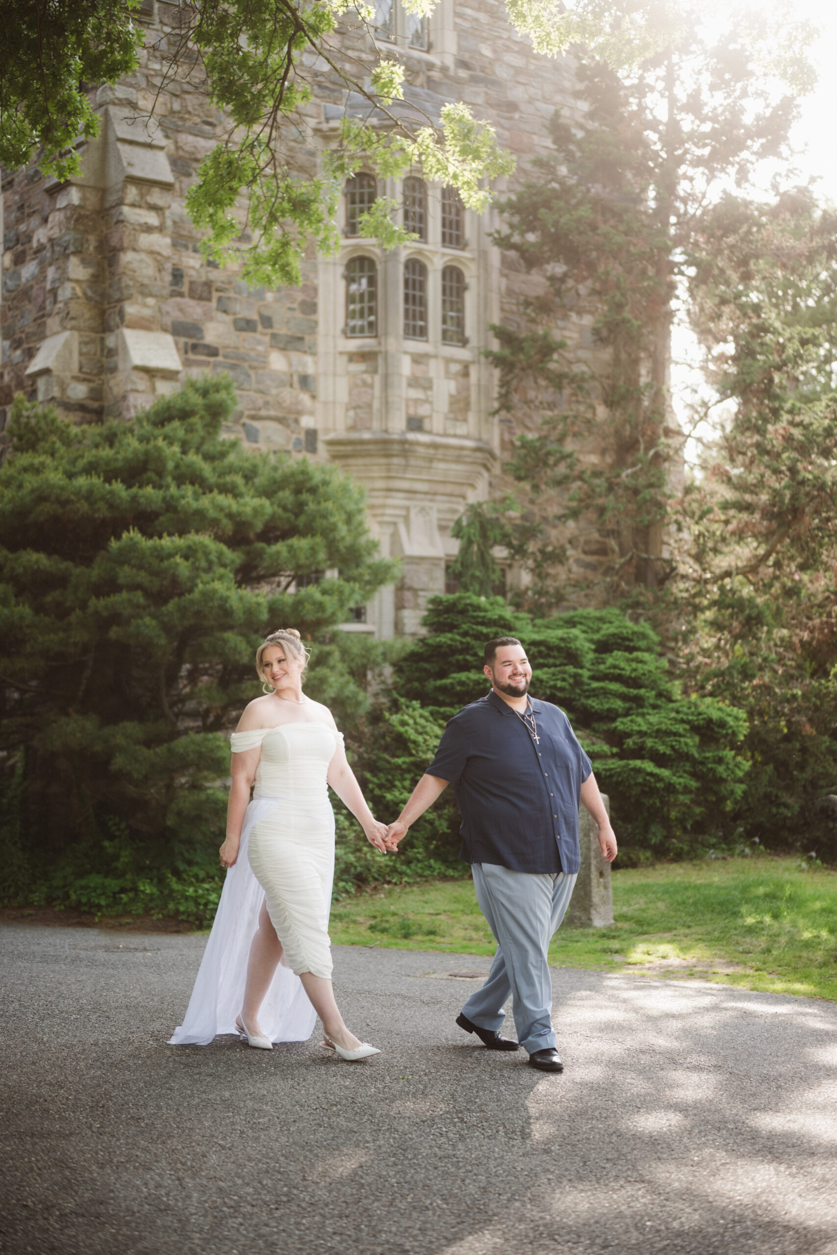 romantic summer engagement photos at skylands manor at nj botanical gardens