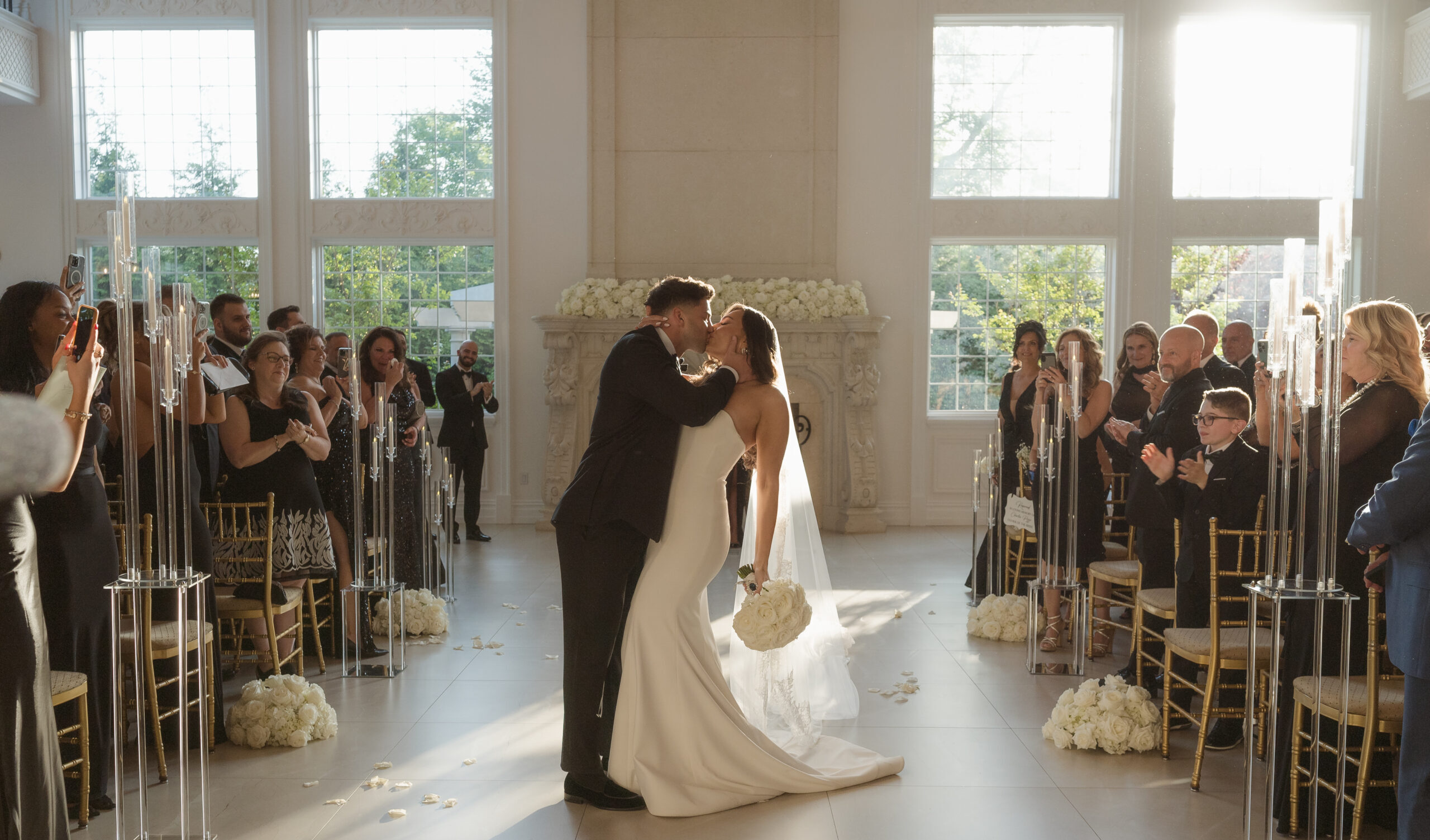 wedding ceremony at the estate at florentine gardens nj by suess moments photographer